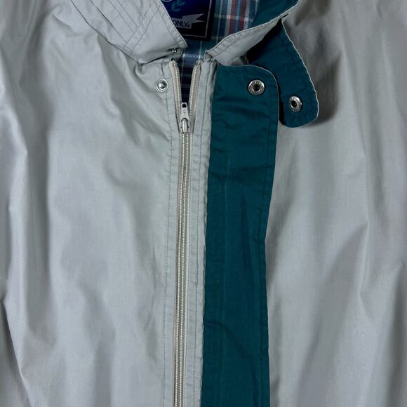 Members Only XLT Jacket | Beige Windbreaker Retro 80s Dadcore Plaid Lined Coat - Picture 8 of 13